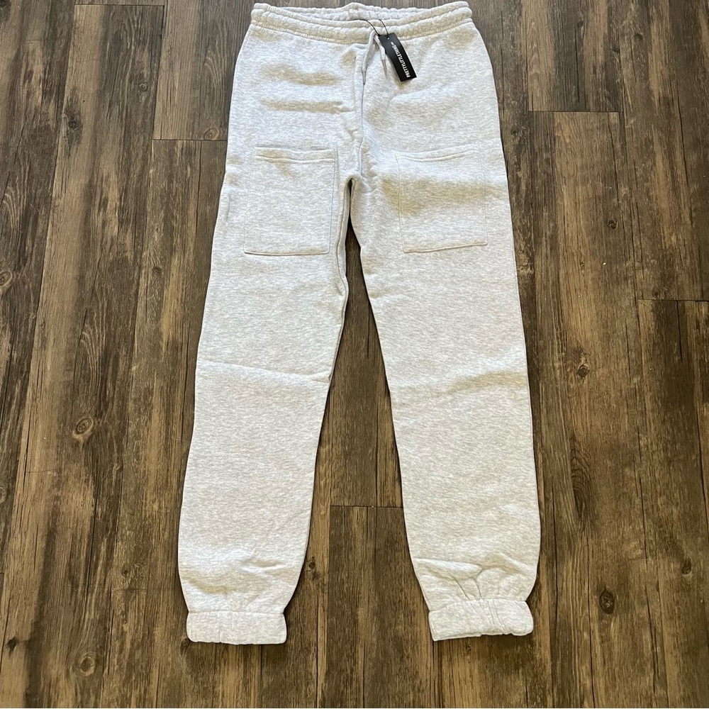 NWT PrettyLittleThing Ash Grey Thigh Pocket Casual Cuffed Joggers Sweatpants S - Picture 8 of 11